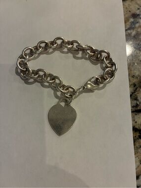 Silver Heart Charm Chain Bracelet - Women Jewelry